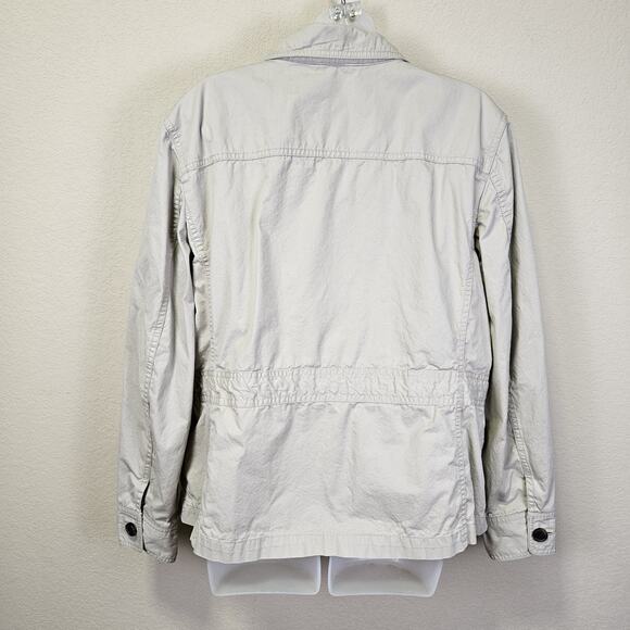 LL Bean Womens Field Utility Jacket Draw Cord Waist Beige Canvas Military 18 - Picture 6 of 16